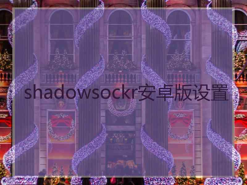 shadowsockr安卓版设置