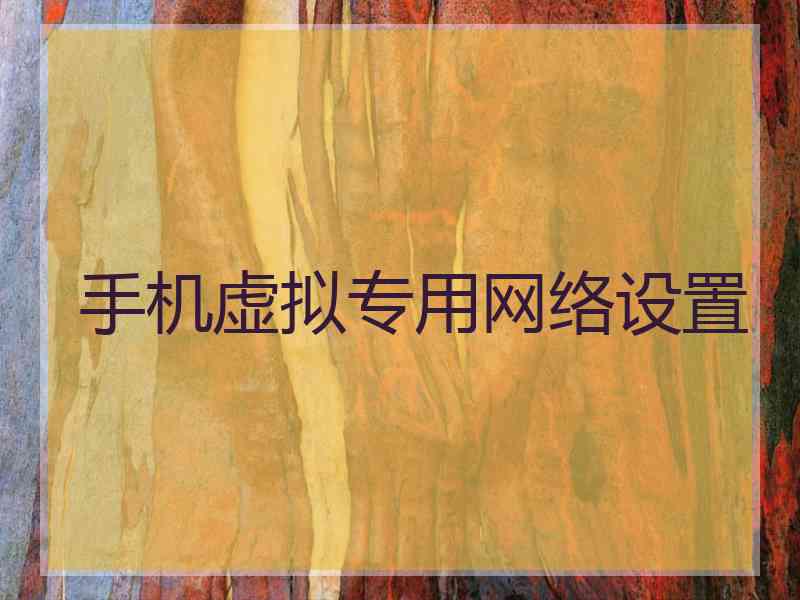 手机虚拟专用网络设置