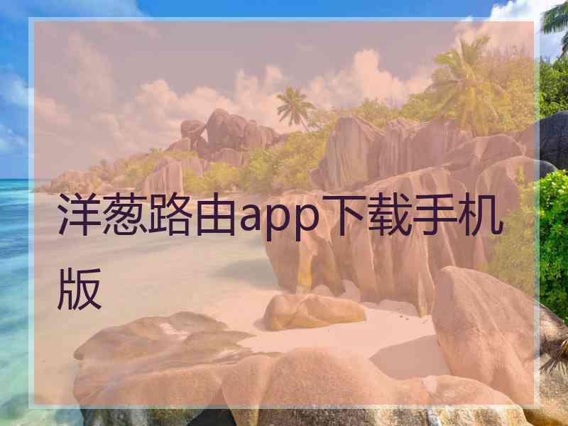 洋葱路由app下载手机版