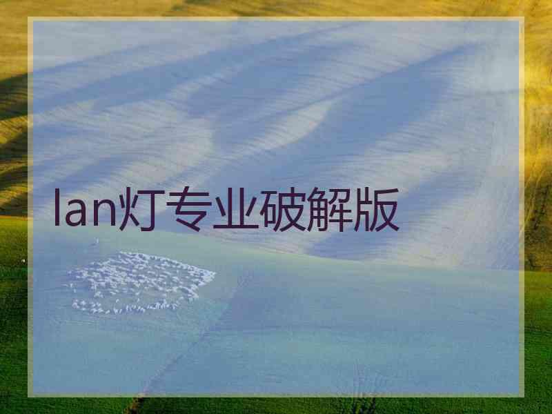 lan灯专业破解版