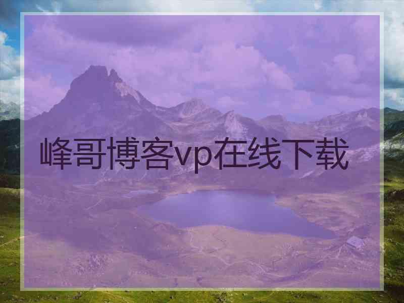 峰哥博客vp在线下载