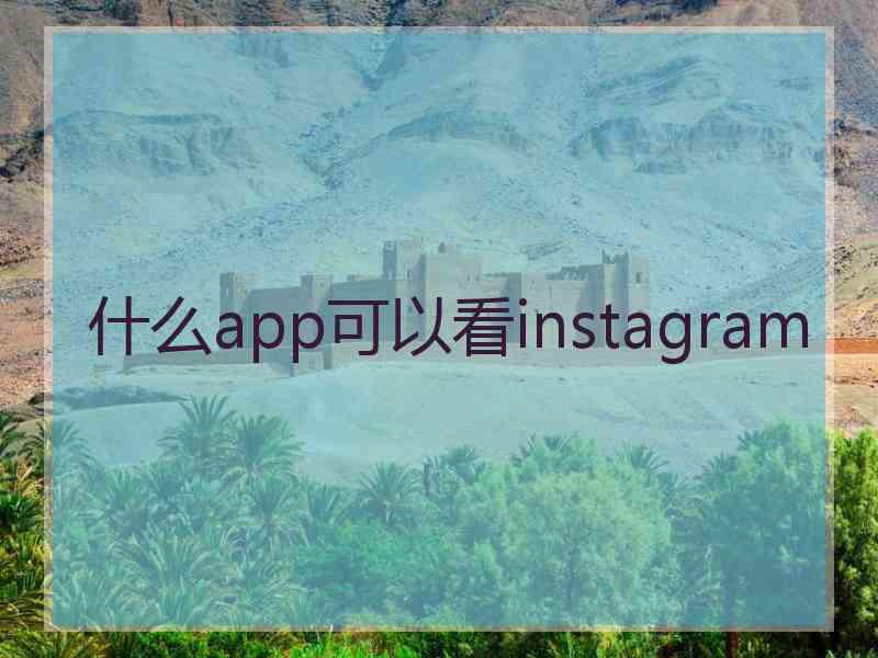 什么app可以看instagram