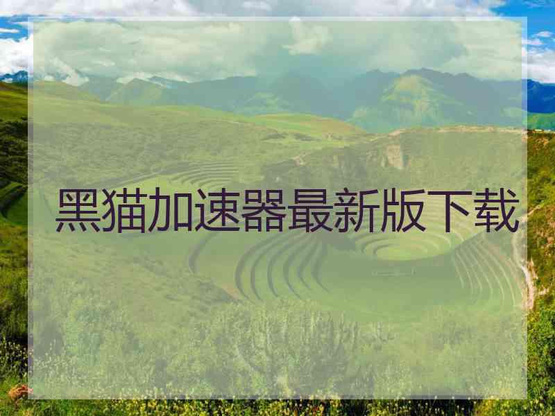 黑猫加速器最新版下载