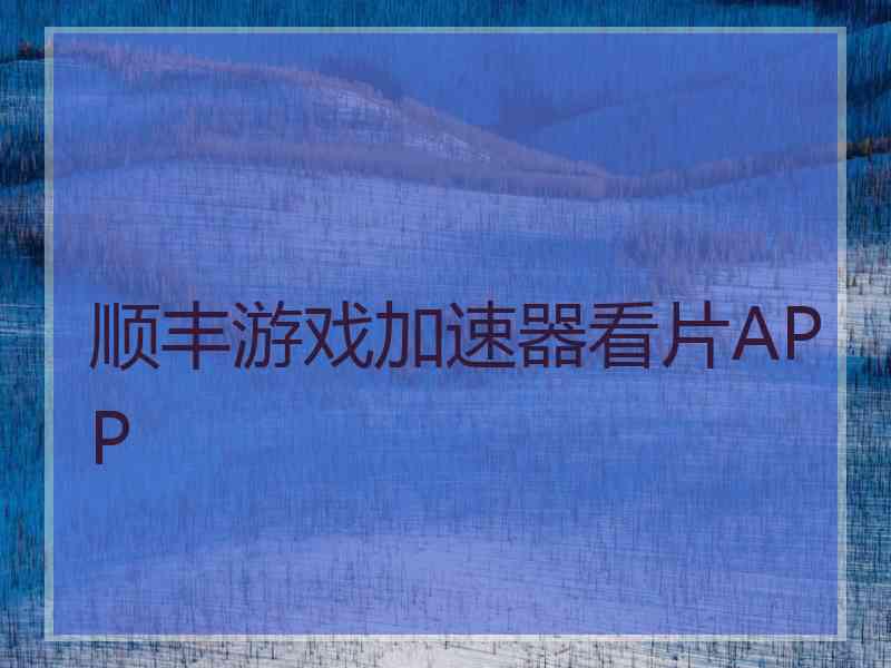 顺丰游戏加速器看片APP