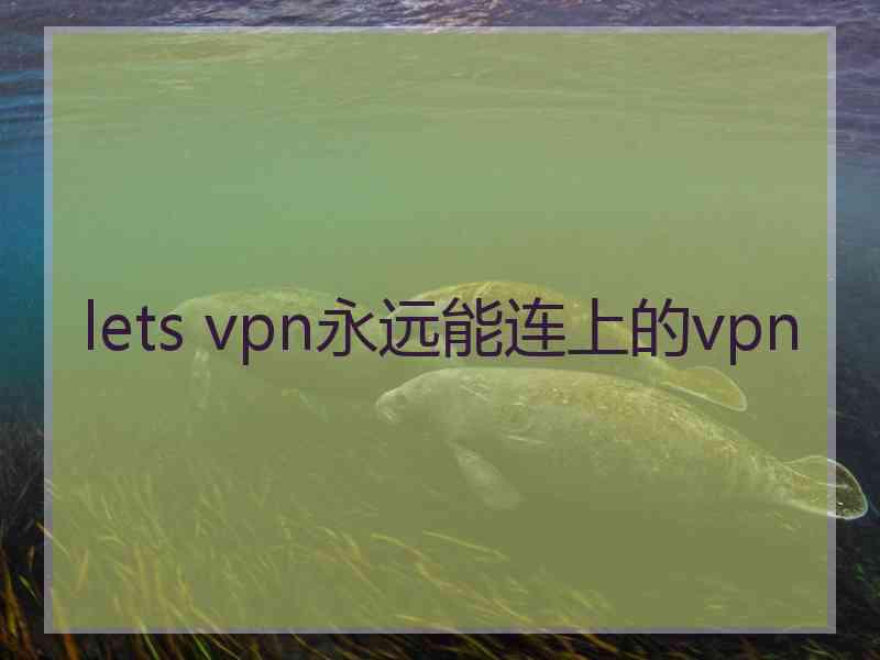 lets vpn永远能连上的vpn