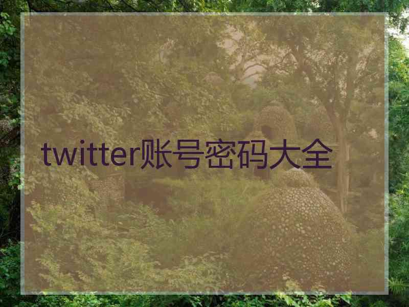 twitter账号密码大全