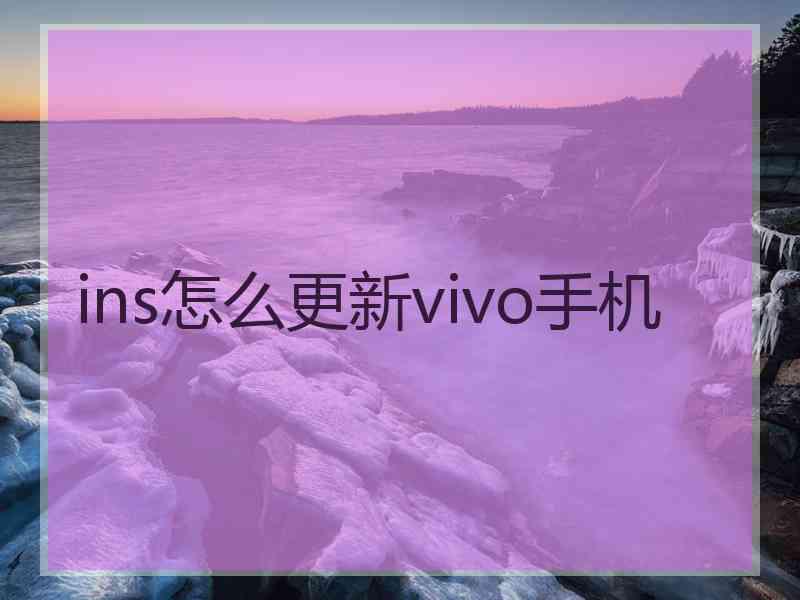 ins怎么更新vivo手机