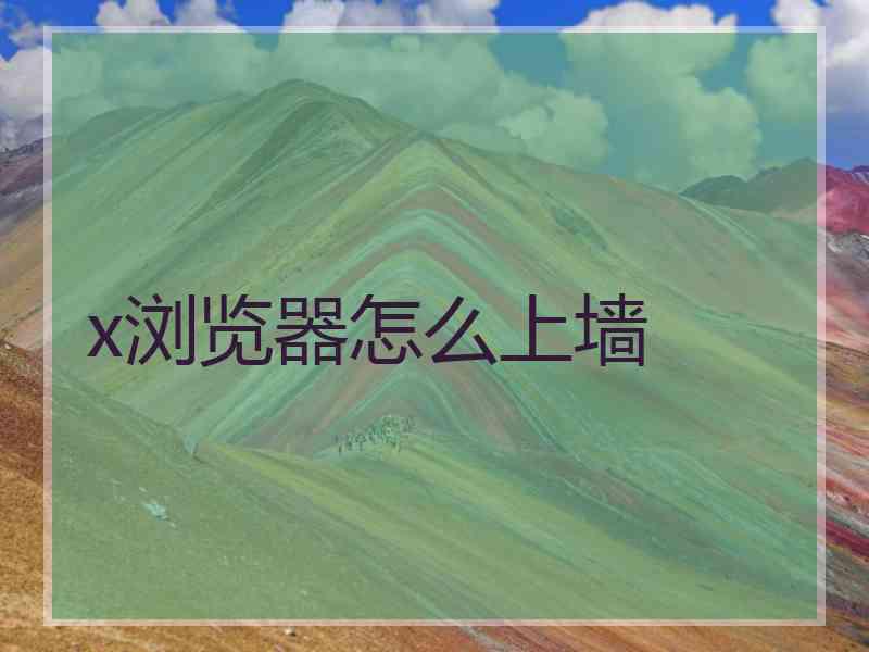 x浏览器怎么上墙