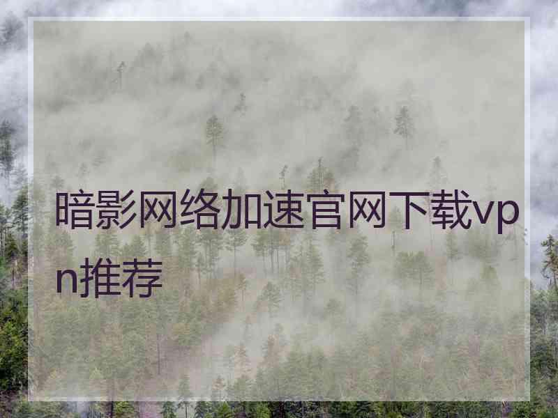 暗影网络加速官网下载vpn推荐