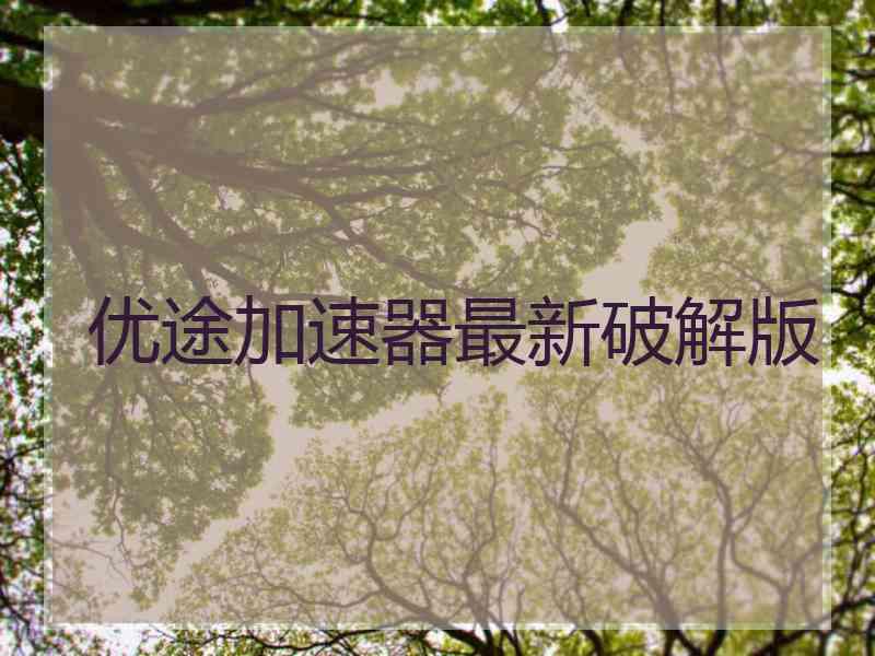 优途加速器最新破解版