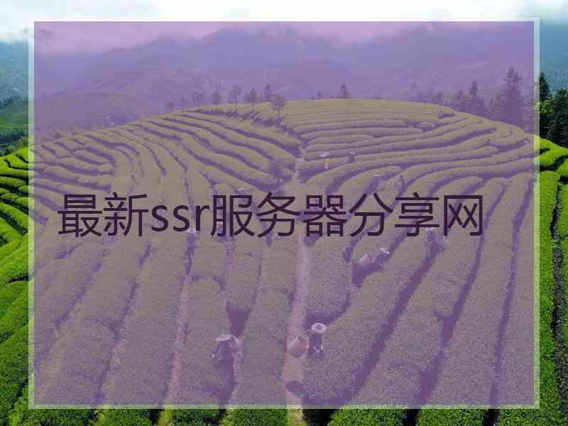 最新ssr服务器分享网