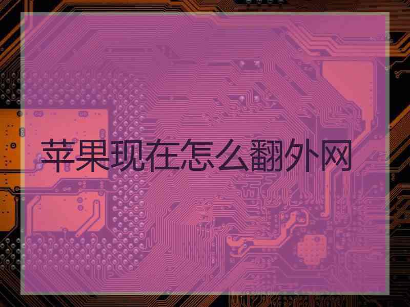 苹果现在怎么翻外网