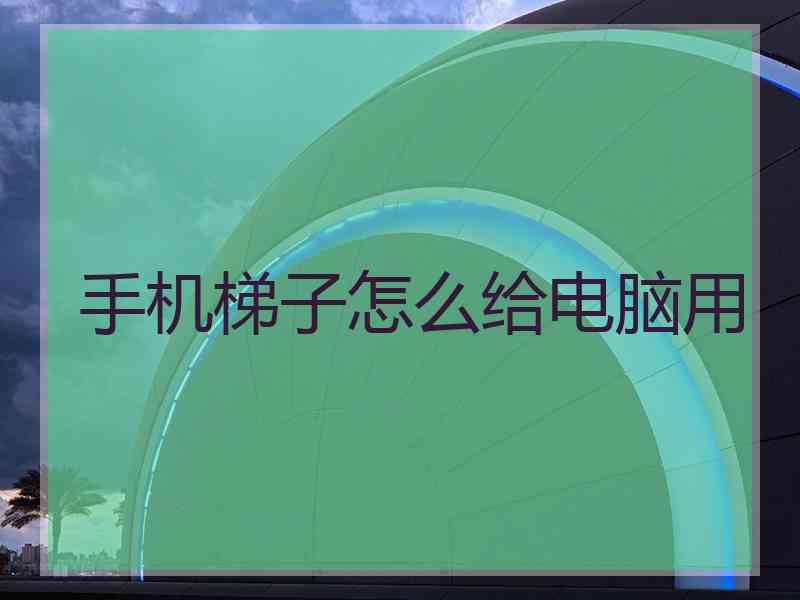 手机梯子怎么给电脑用