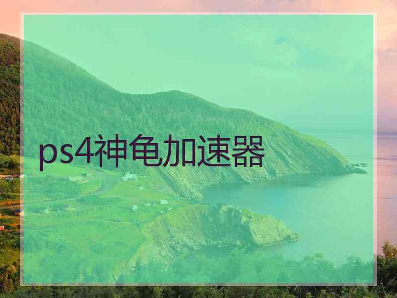 ps4神龟加速器