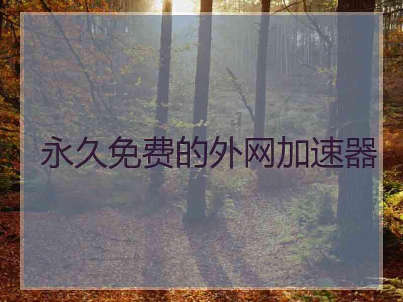 永久免费的外网加速器