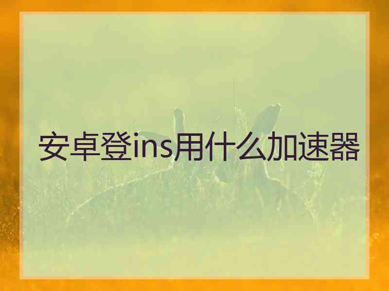 安卓登ins用什么加速器