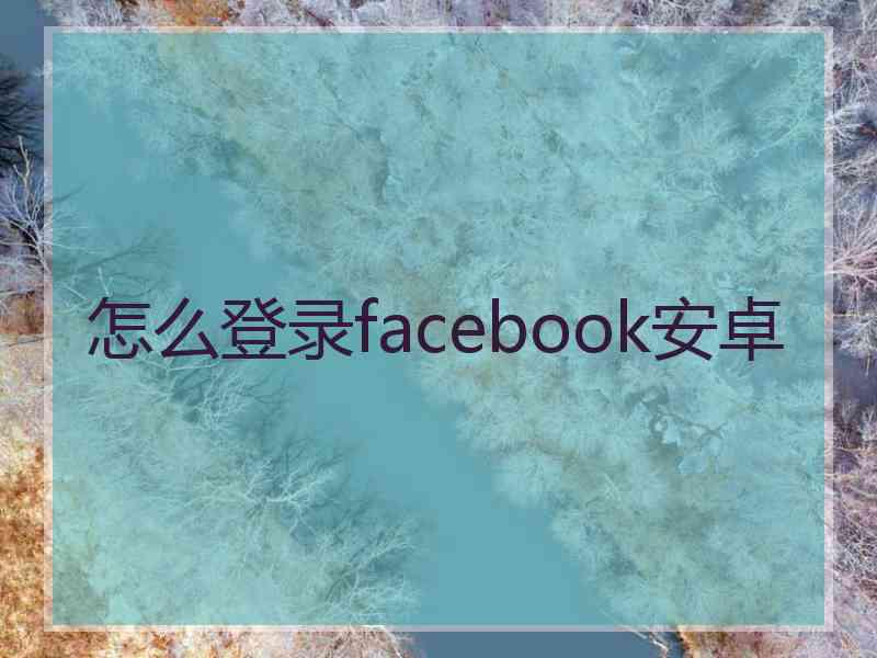 怎么登录facebook安卓
