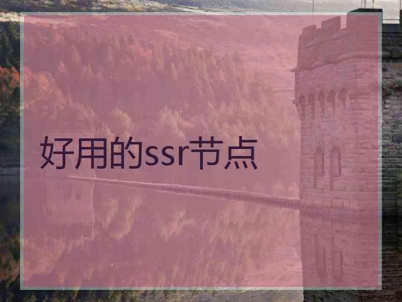 好用的ssr节点