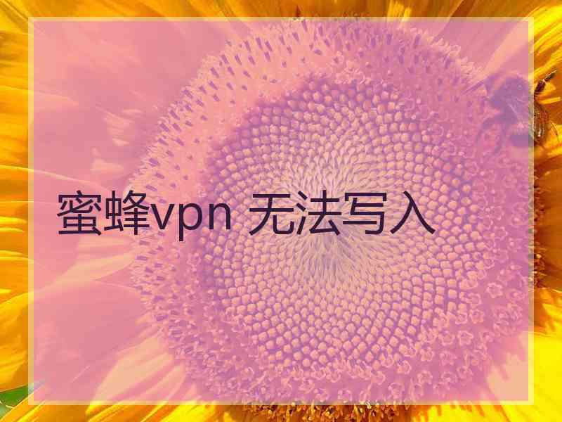 蜜蜂vpn 无法写入