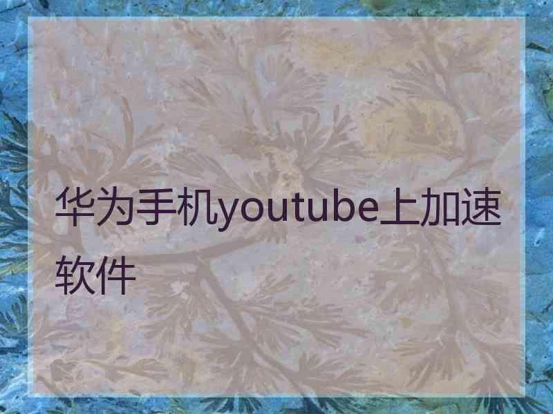 华为手机youtube上加速软件