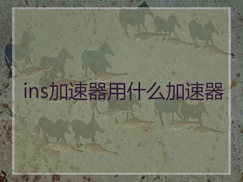 ins加速器用什么加速器
